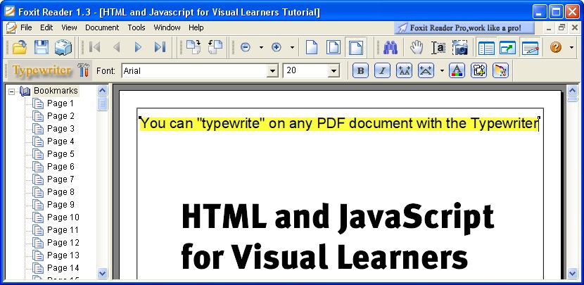 Du kan også tilføje tekst på dokumenterne med Typewriter funktionen.